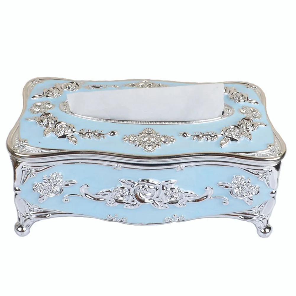 

European Paper Towel Tissue Box Home Decoration Napkin Box Table Top DecorationsCrystal Tissue Box Creative Metal Crafts