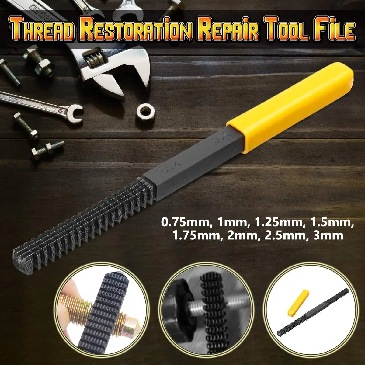 

Thread Repair Restoration File Teeth Damaged Threads 0.75 to 3mm Pitch