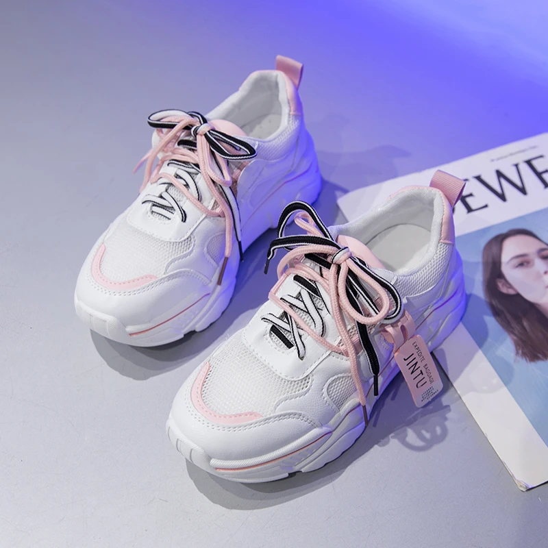 

2020 Ladies Shoes Women Sneakers Shoes Chunky Sneakers Lace-Up Tenis Designer Chaussures Femme Casual Shoes Zapatillas Mujer