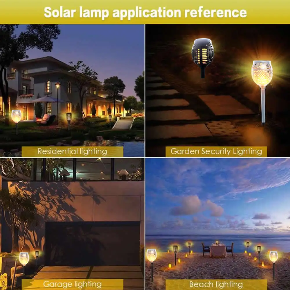 Solar 96LED Lawn Dancing flame Torch Lights radar 3 working mode NEW LED Flame Flicke torch Landscape Garden Lamp L | Лампы и