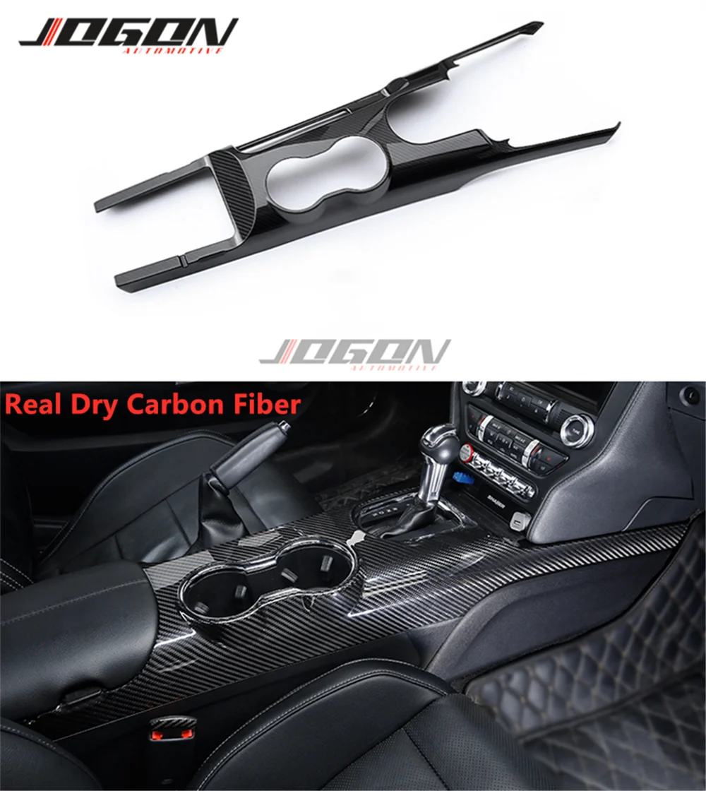 

Real Carbon Fiber Interior Modification Water Cup Panel Center Control Panel For Ford Mustang 2015-2020 Ecoboost GT350 GT Coupe