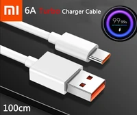 original xiaomi 6a turbo charger cable flash charging 5a type c line for mi 11 10 10t pro 5g 9 poco m3 x3 nfc redmi note 10 k40