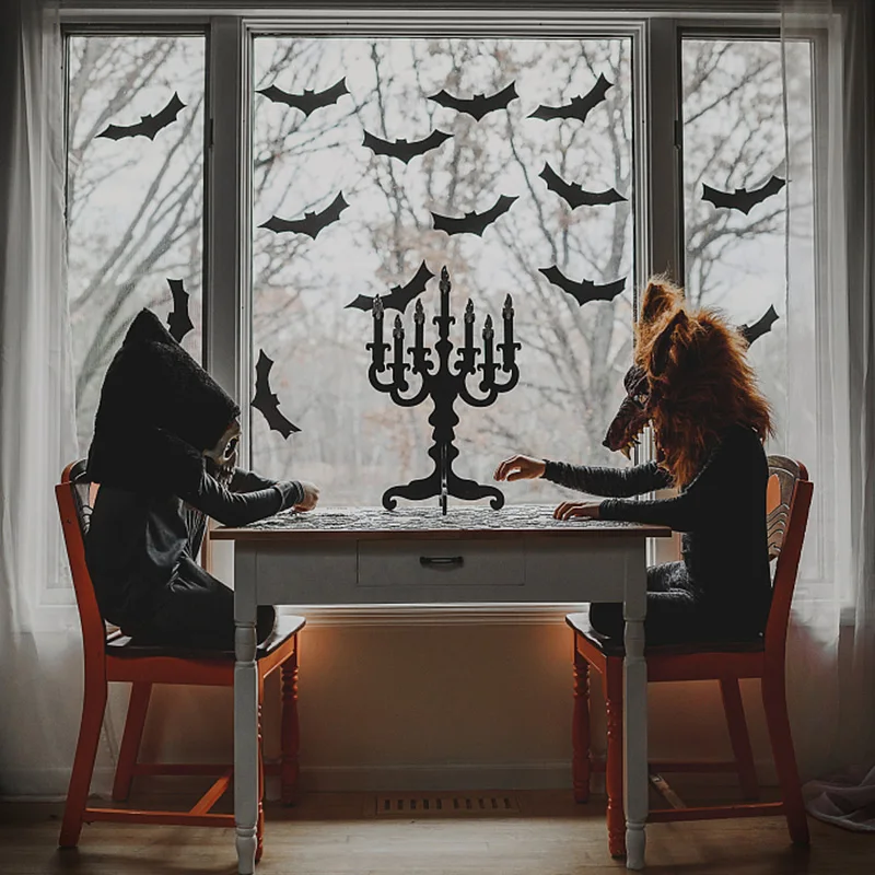 

2pcs2SheetsPaper Black Bat Wall Sticker Window Decal Home Haunter House Halloween Party Decoration Kids Scrapbooking Stickers