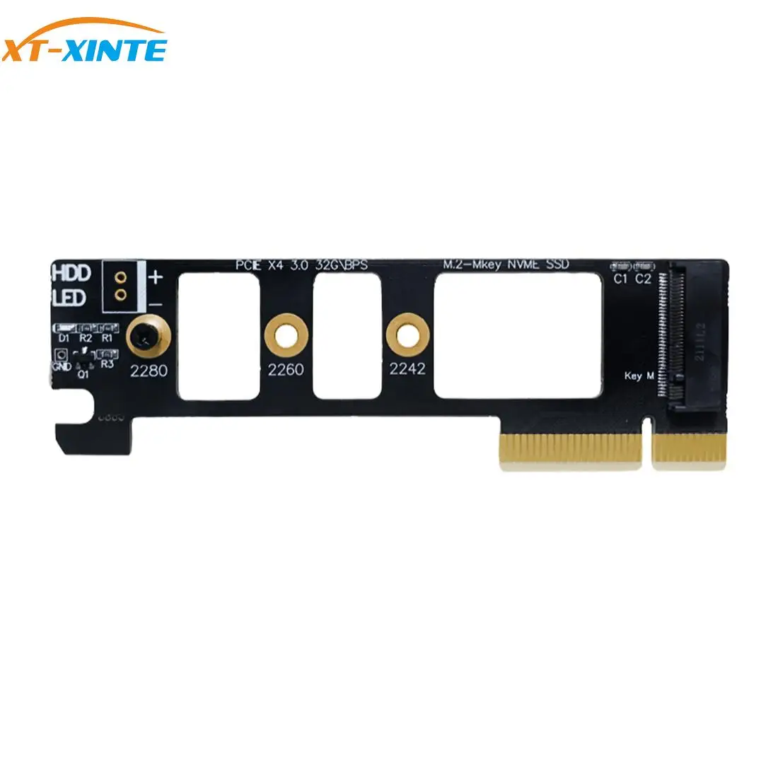 

PCIE 3.0 M.2 key M to PCIe x4 Adapter Card M-Key PCI Express Extension Riser Card 32G/BPS for NVMe 2280 2260 2242 SSD