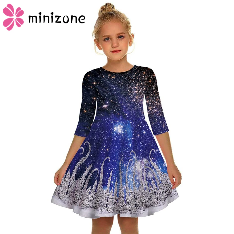 Детское платье для девочек с длинными рукавами детское праздничное блестками