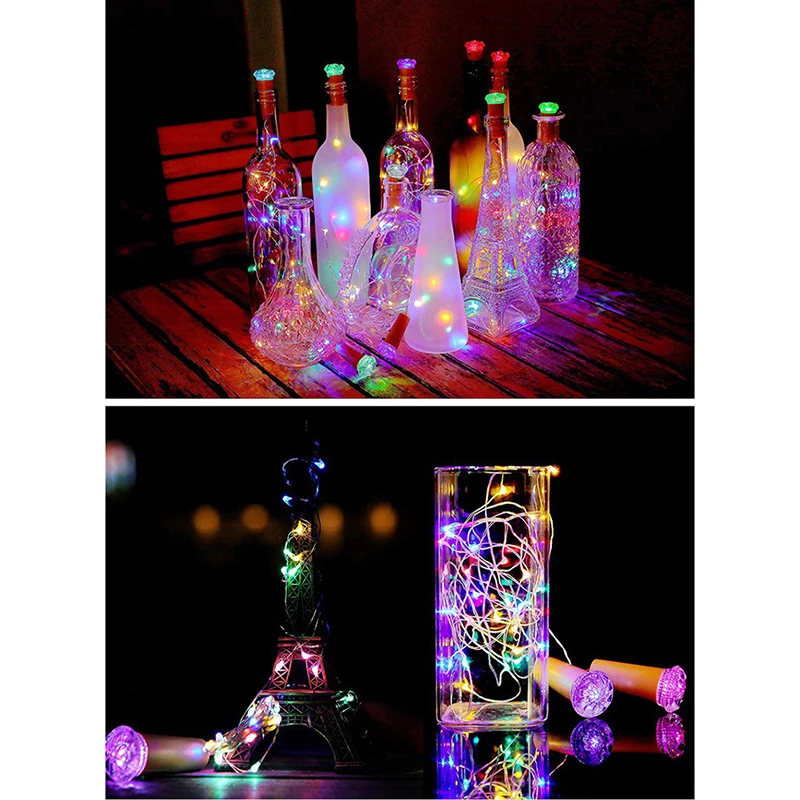 

1Set Colorful Solar Cork Wine Bottle Stopper LED Wire String Lights Fairy Novelty Night Lamps