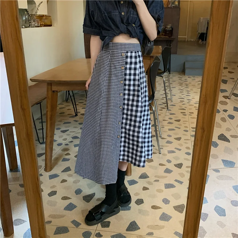 

High-Waisted Skirt Harajuku Bow Long Skirt Women Petticoat Slim Skirts Womens 2021 Korean Fashion Women's Summer Dress Patchwork