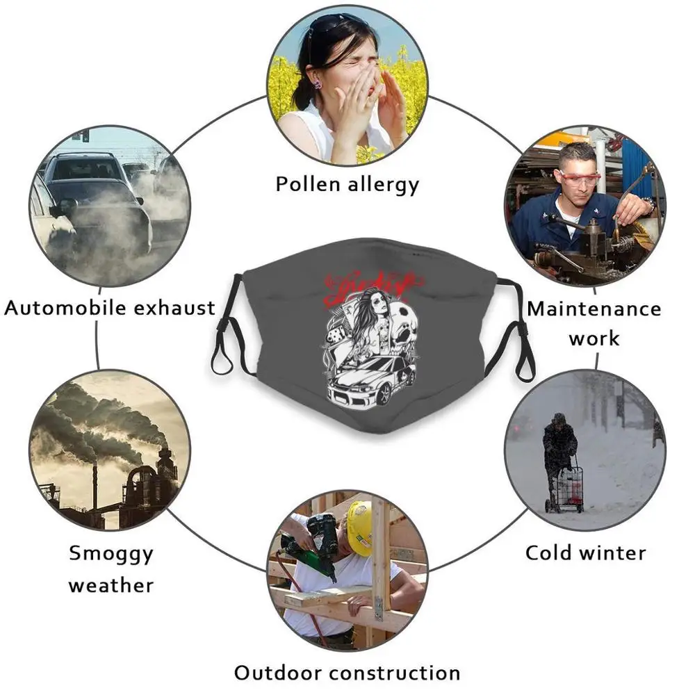 

Live Fast - Sportscar Girl Dustproof Non - Disposable Mouth Face Mask Pm2.5 Filters For Child Adult Girl Woman Babe Chic Chica