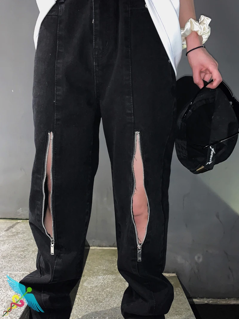 

WELLDONE Ripped Pants Men Women Fashion Trend Hip Hop Style Full Length High Quality We11done Zipper Fly Pants Sweatpants