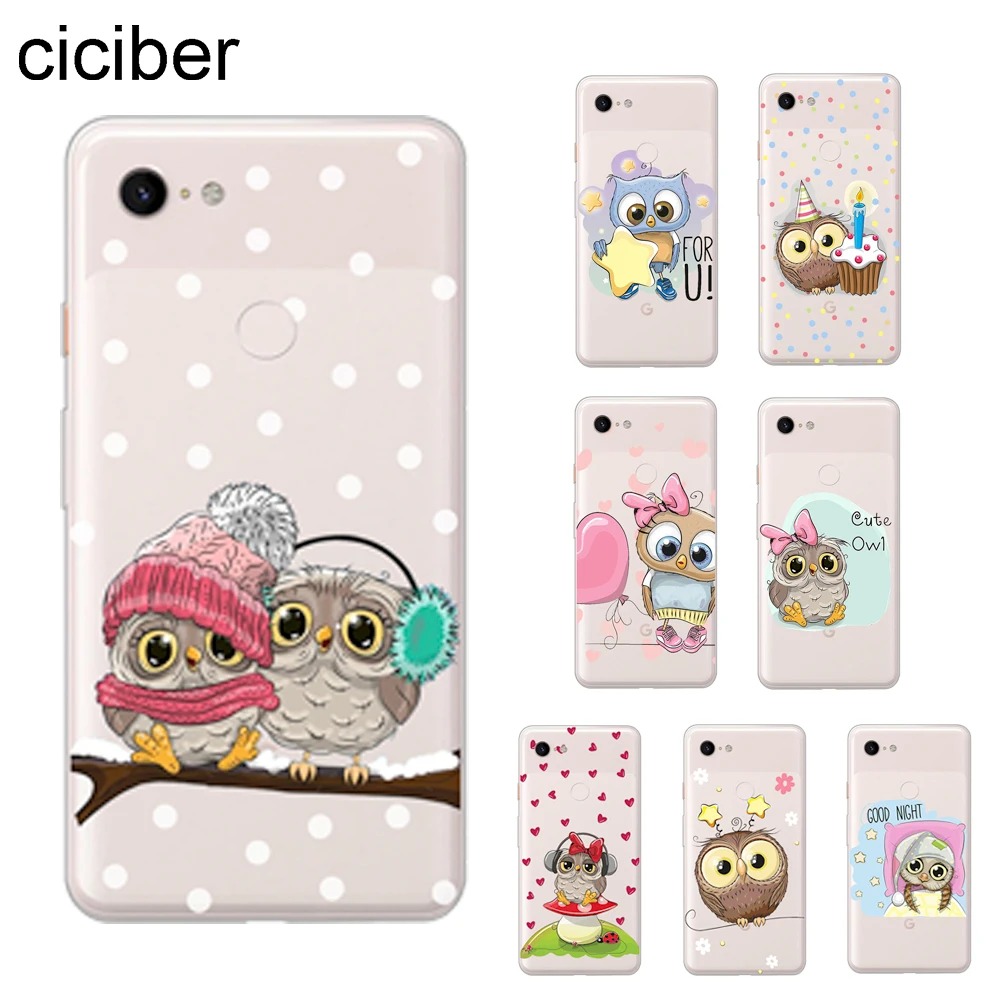 Ciciber милые мультяшные животные сова телефонные чехлы для Google Pixel 3 2 XL мягкая