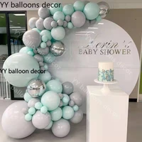 macaron gray mint pastel diy balloons garland arch kit 4d sliver birthday wedding baby shower anniversary party decoration