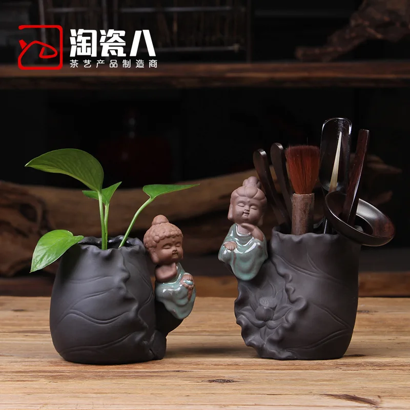 

Creative tea ceremony six gentlemen tea barrel decoration purple sand tea pet tea set tea tray tea art accessories