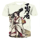 Новинка 2021, мужская и женская рубашка с 3D-принтом самурая, с круглым вырезом и короткими рукавами, уличная одежда в стиле хип-хоп, футболка ниндзя