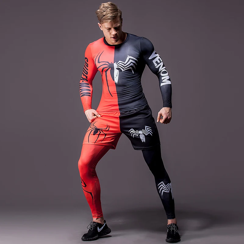 Мужской спортивный костюм супергероя тренировочный из 2 предметов для занятий