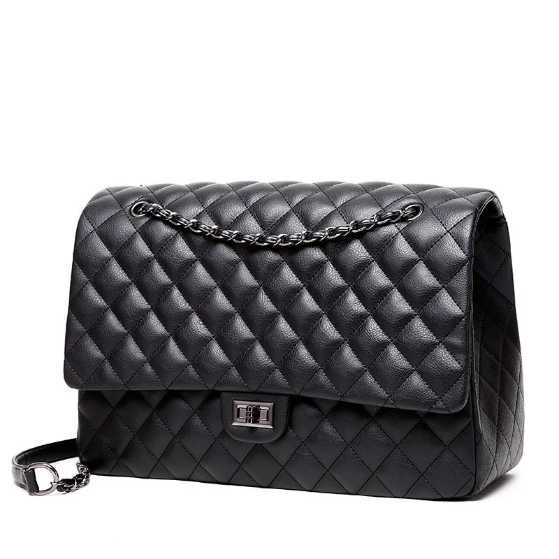

Winmax Large Capacity Bag Women Office Chain Shoulder Bag Travel Luxury Handbags for Girls Leather Pu Quilted Bag Bolsa Feminina