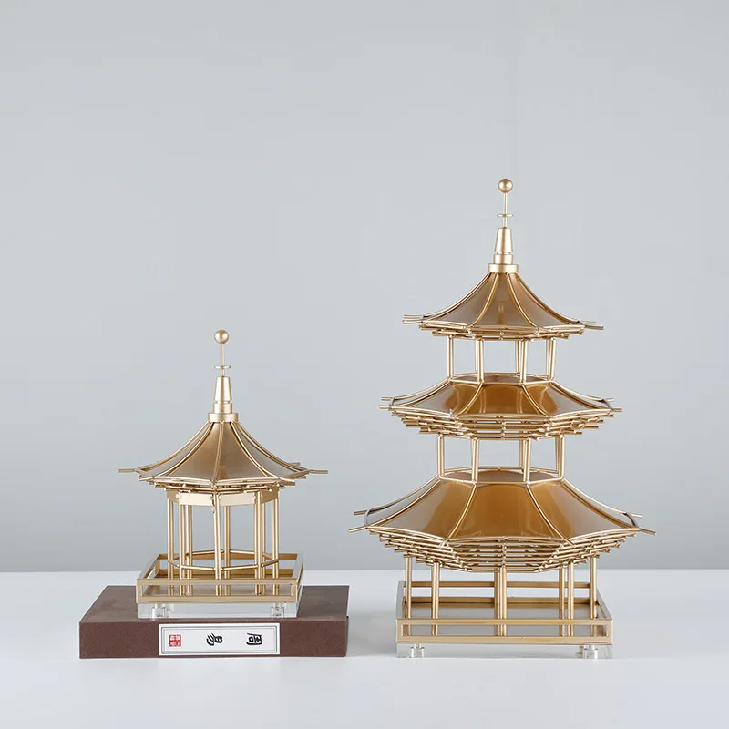 

Simple New Chinese Style Building Tiantan Pagoda Decoration Light Luxury Modern Xuanguan Partition Bookcase Soft Decoration