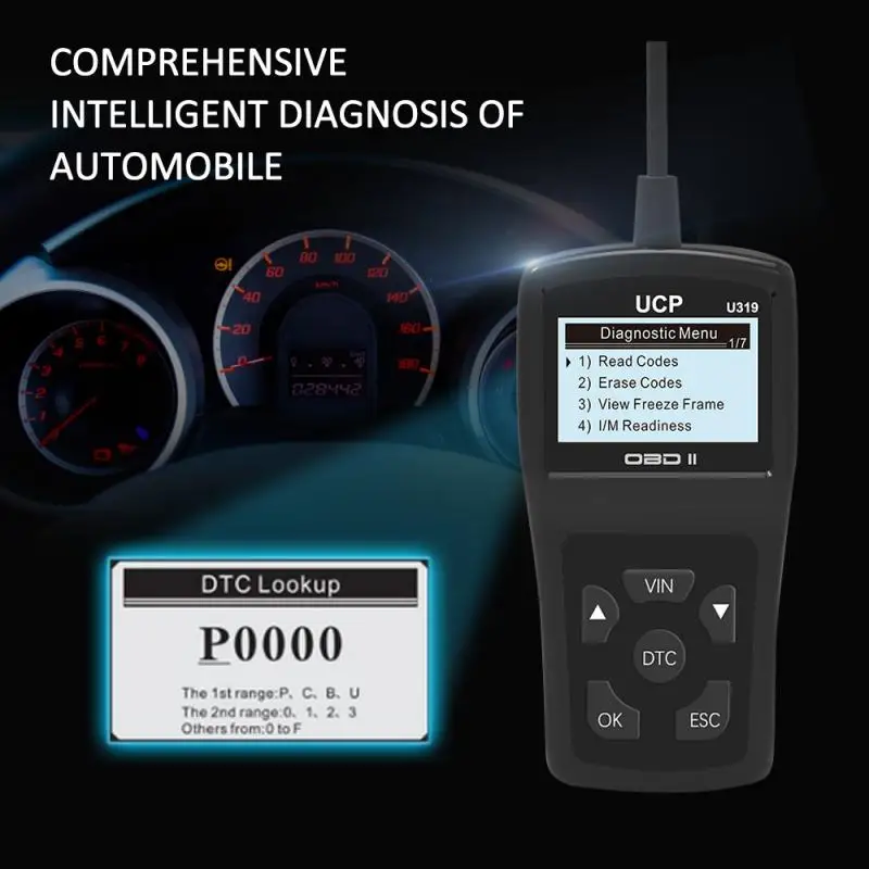 Считыватель кодов ошибок OBD2 OBDII считыватель двигателя автомобильный