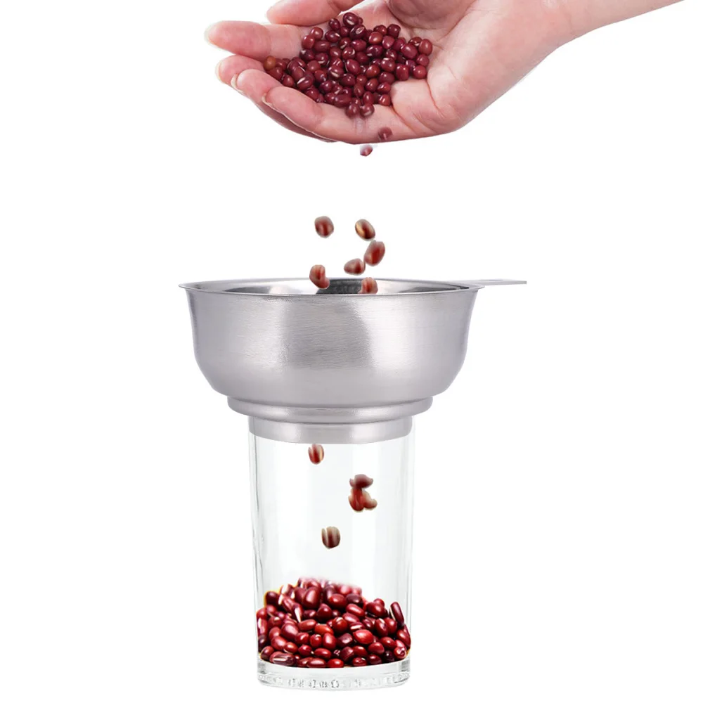 

1pc Stainless Steel Square Wide Mouth Funnel Large Diameter Oil Leakage Jam Funnel with Handle Kitchen Gadget for Home Kitchen