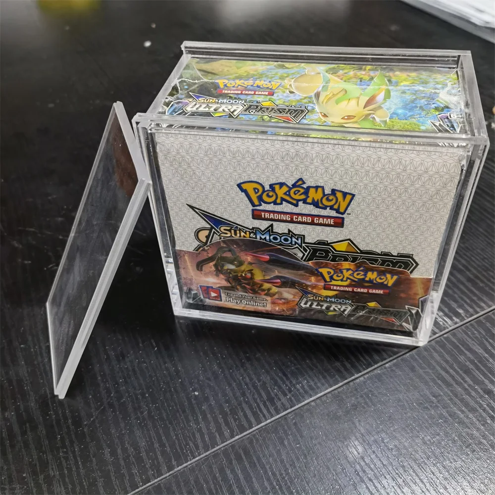 

3mm display pokemon french edition 1 box Darkness Ablaze Transparent Acrylic Protective Shell Booster cases