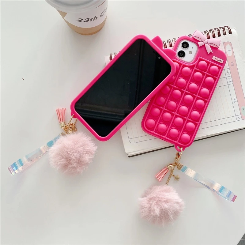 

Cute Cartoon Silicone Bear Ears Phone Case for iphone 11 12 Pro Max Mini X XS XR SE 6 7 8 Soft Protection Back Cover Adult kids