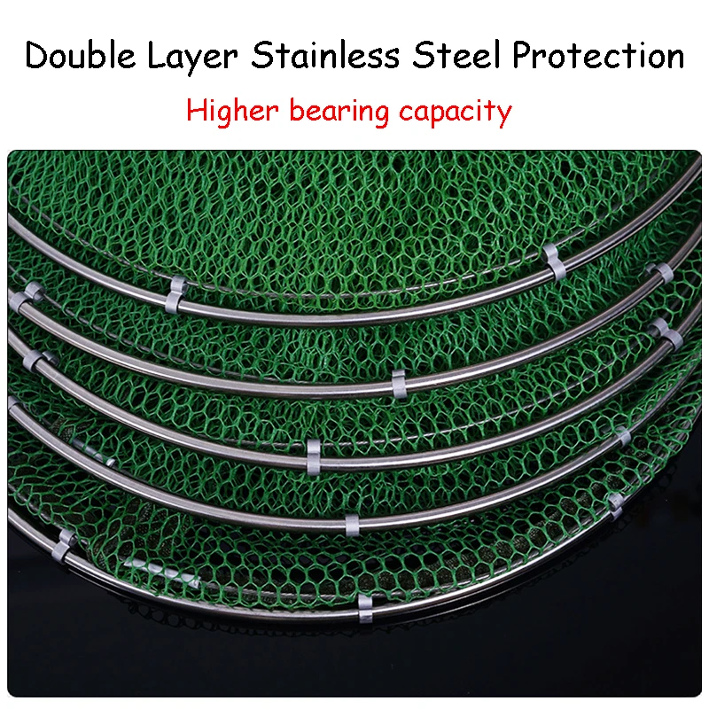 Рыболовная сеть 5 слоев нейлоновая складная с двойной петлей из нержавеющей