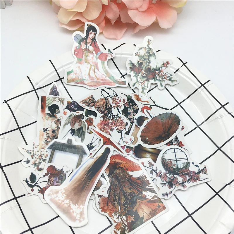 19 шт. древней китайской девушки Стикеры дневник этикетка (ы)/уп декоративные