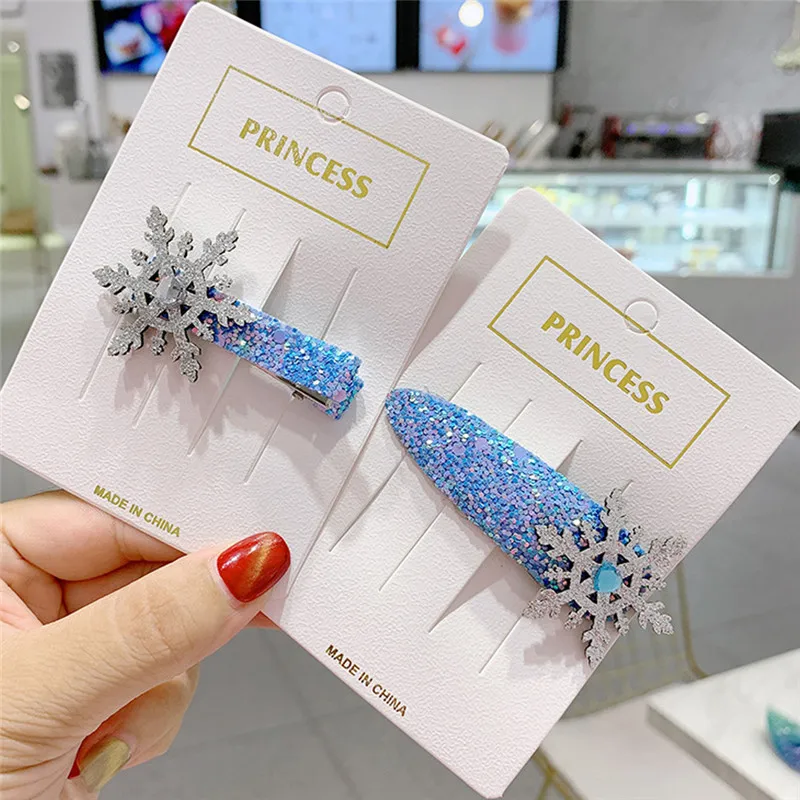 1 шт. аксессуары для волос со снежинками заколки с кристаллами женщин зимние