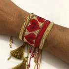 Go2Boho, модные ювелирные изделия ручной работы Miyuki, браслеты с красным сердцем, набор из бисера, браслет для женщин, подарок, золотой цвет, мексиканские браслеты, Femme