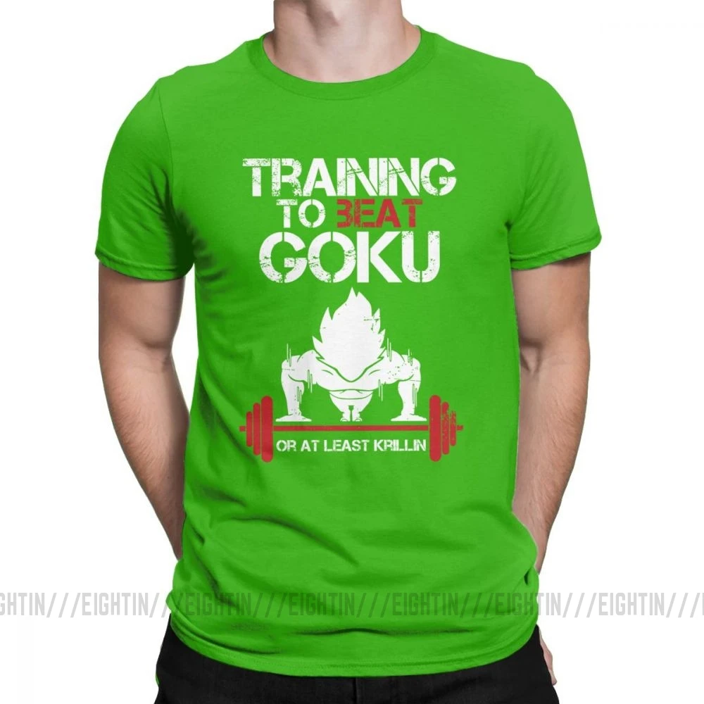 Зеленый Супер Saiyan Goku, тренировочная футболка для спортзала, Dragon Ball, бодибилдинг, футболки для взрослых, хлопок, футболки с круглым вырезом и короткими рукавами, футболка - Цвет: Зеленый