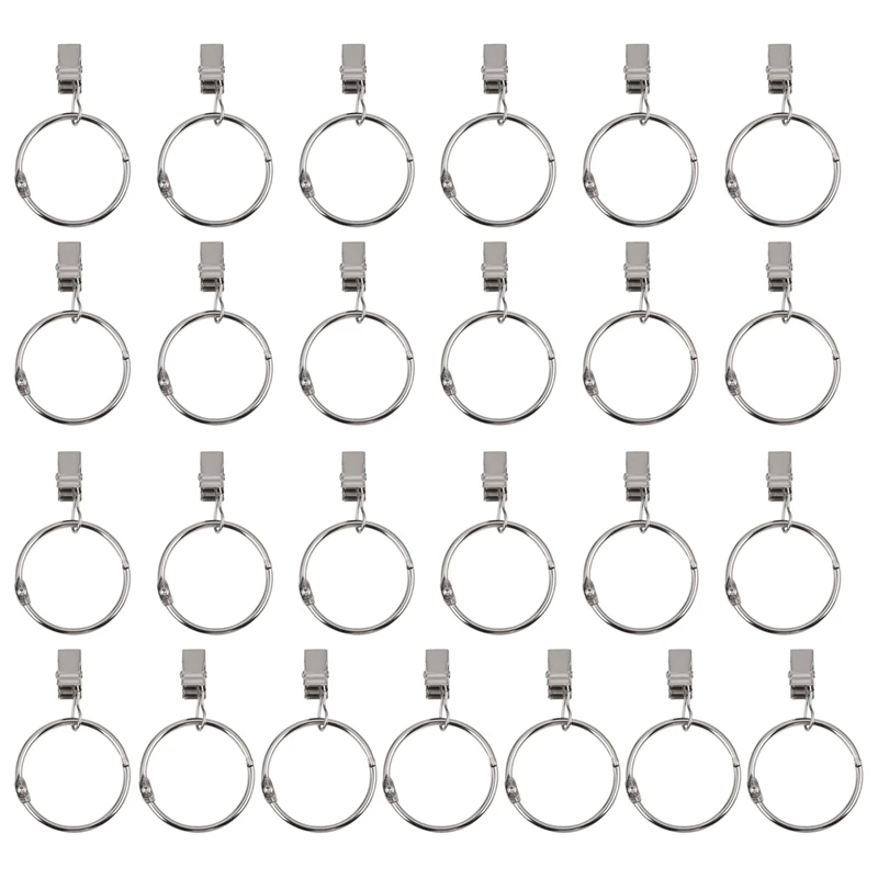 

25 шт. в упаковке, занавес кольцо с зажимами, металлические декоративные драпированные оконные занавес кольцо крючки с сильным зажимом Rustproof,...