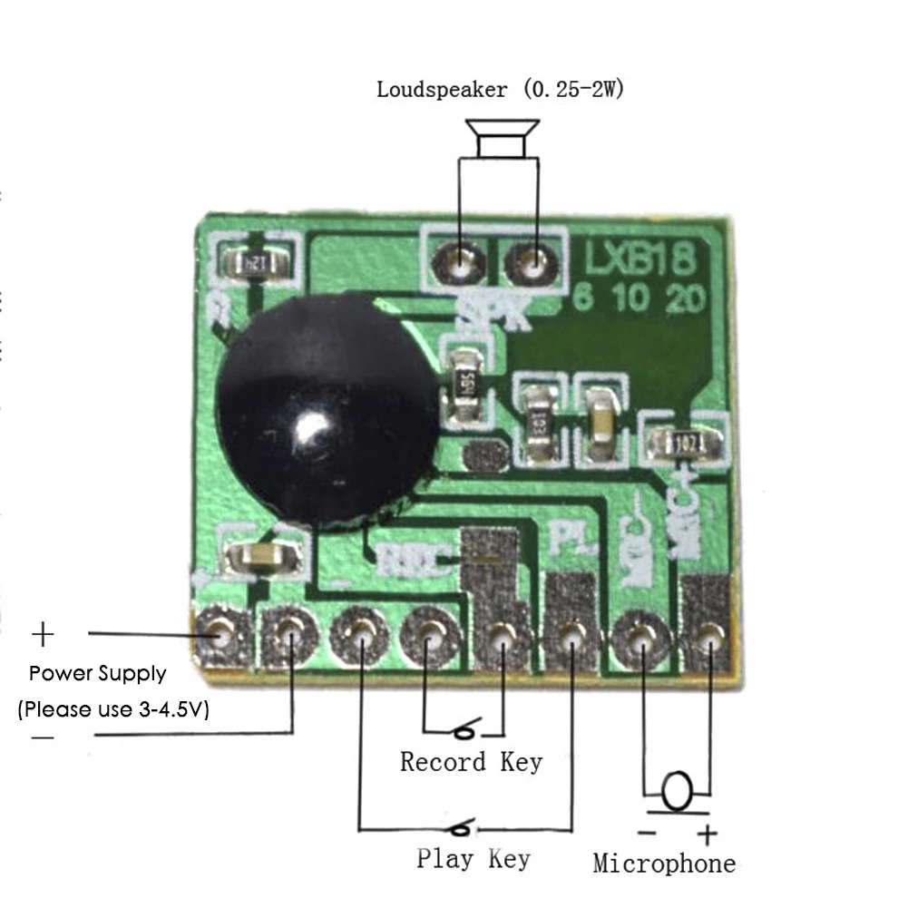 Модуль записи ISD1806 6S 5 шт. звукозаписываемый чип IC голосовая музыка говорящий