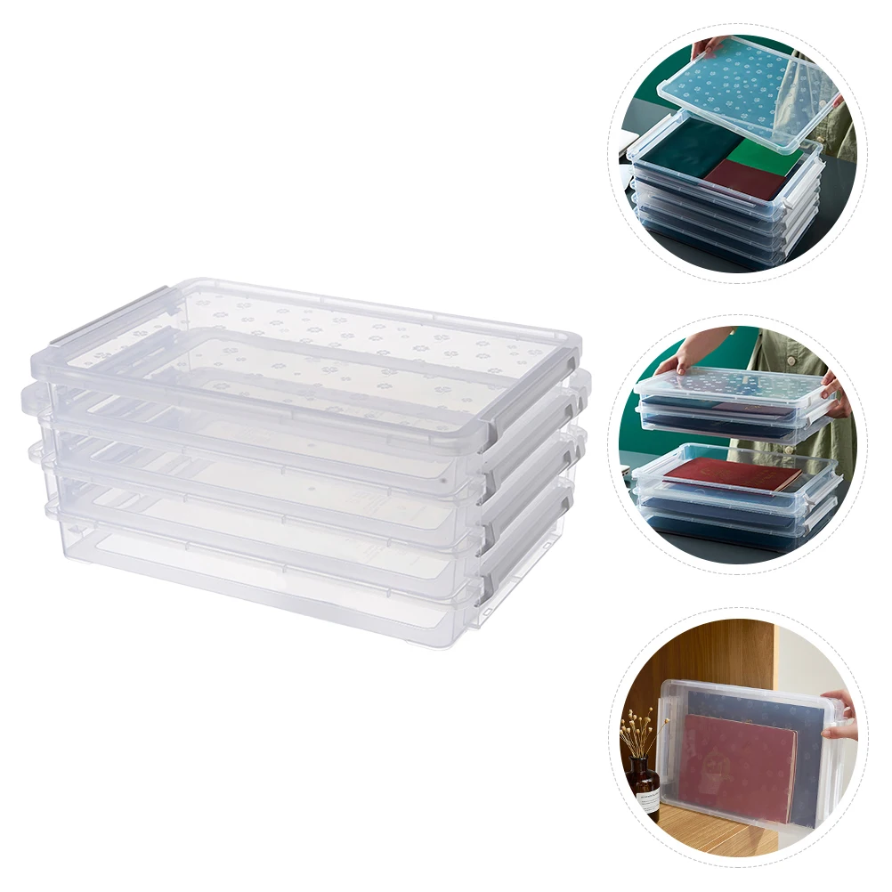 

Multilayers Transparent Storage Box Clear Plastic Document Paper Filling Case