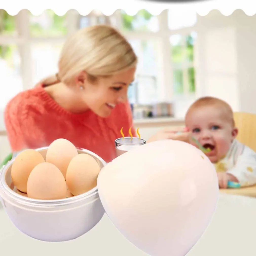 Creative Egg Shaped Microwave Egg Cooker Portable 4 Eggs Boiler Poacher Home Cooking Appliances Kitchen Gadget Tool