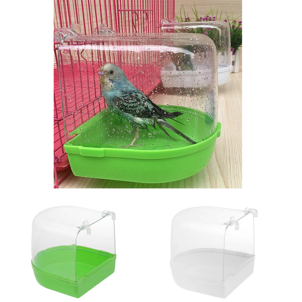 Ванна для птиц в клетках птица Cockatiel чистая коробка игрушка пластик зеленый/белый