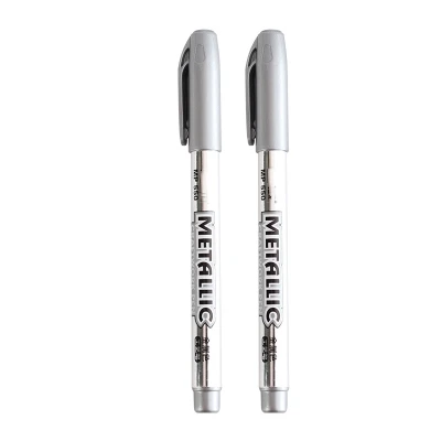 2pcs Silver 2 шт DIY металлический водонепроницаемый маркер с перманентной краской ручки ручка для рукоделия золото и серебро 1,5 мм Студенческая поставка маркер хайлайтер - Цвет: 2pcs Silver