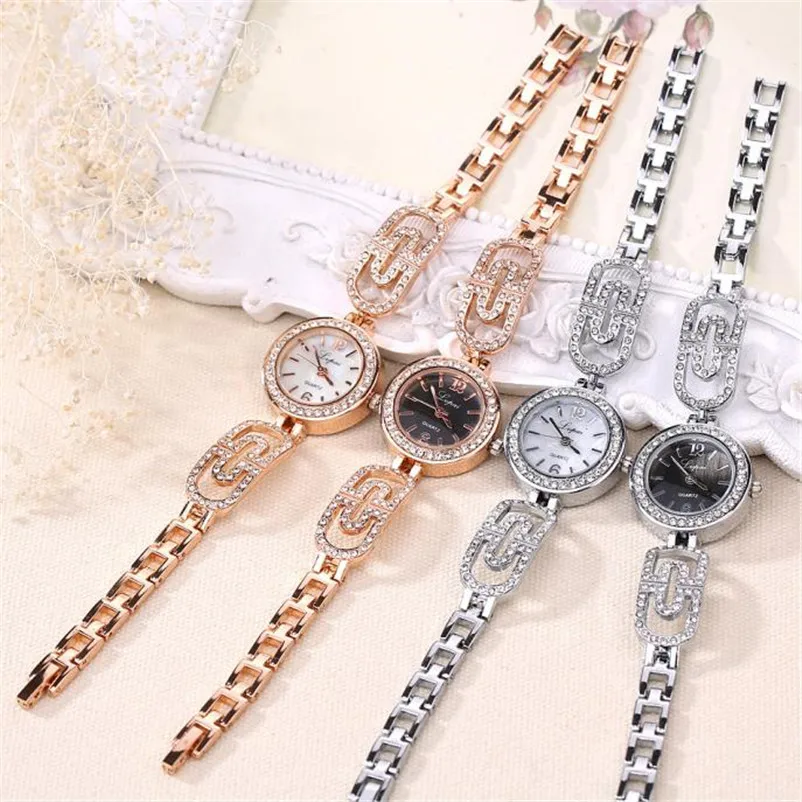 

Lvpai Top Brand Women Bracelet Watches Luxury Ladies Rhinestone Gold Alloy Wristwatches Women Dress Watches Relogio Feminino
