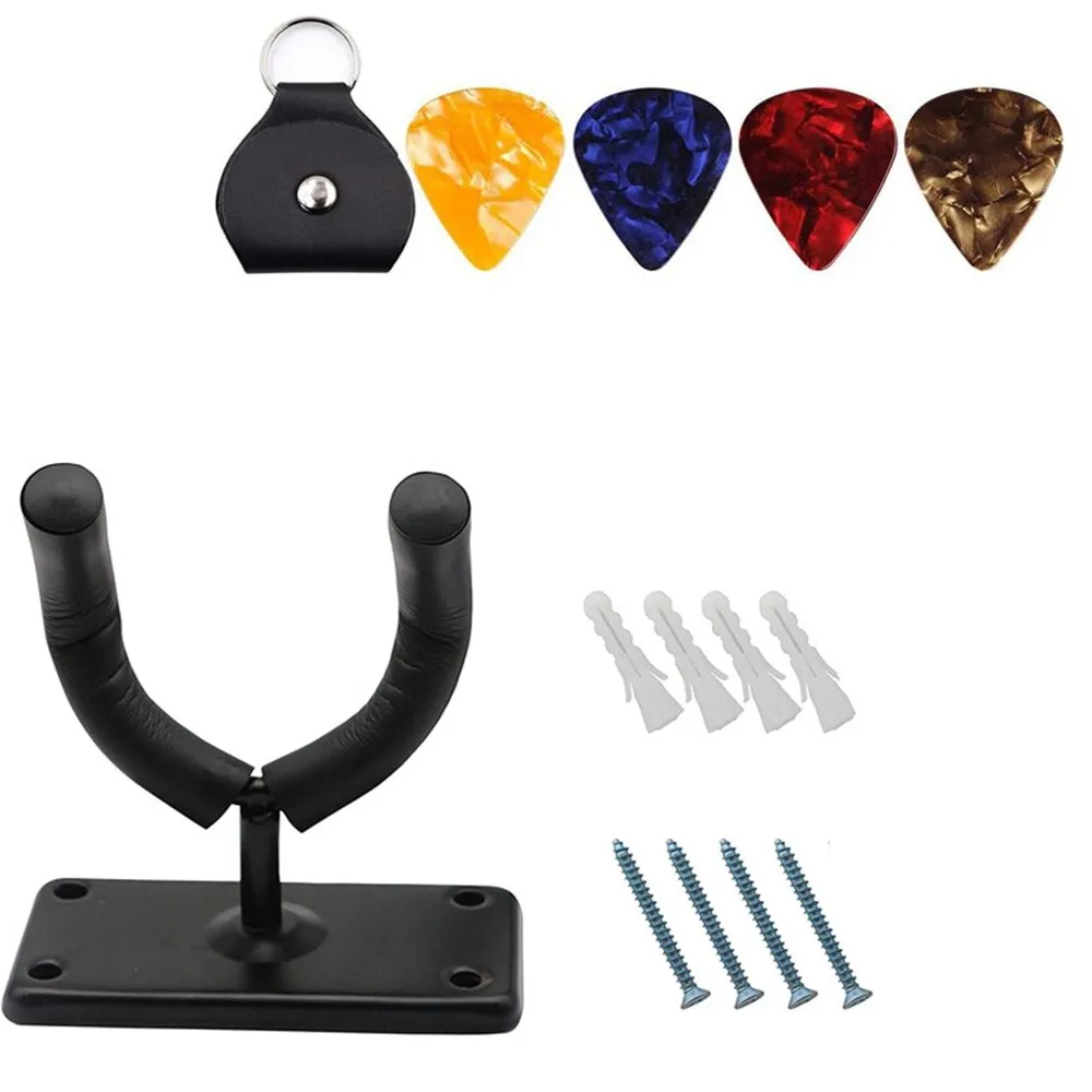 

Universal Guitar Hanger Wall Mount Hook Instrument Display Stand Pick Holder Bracket With Screws Plectrum Scratch Plate Parts