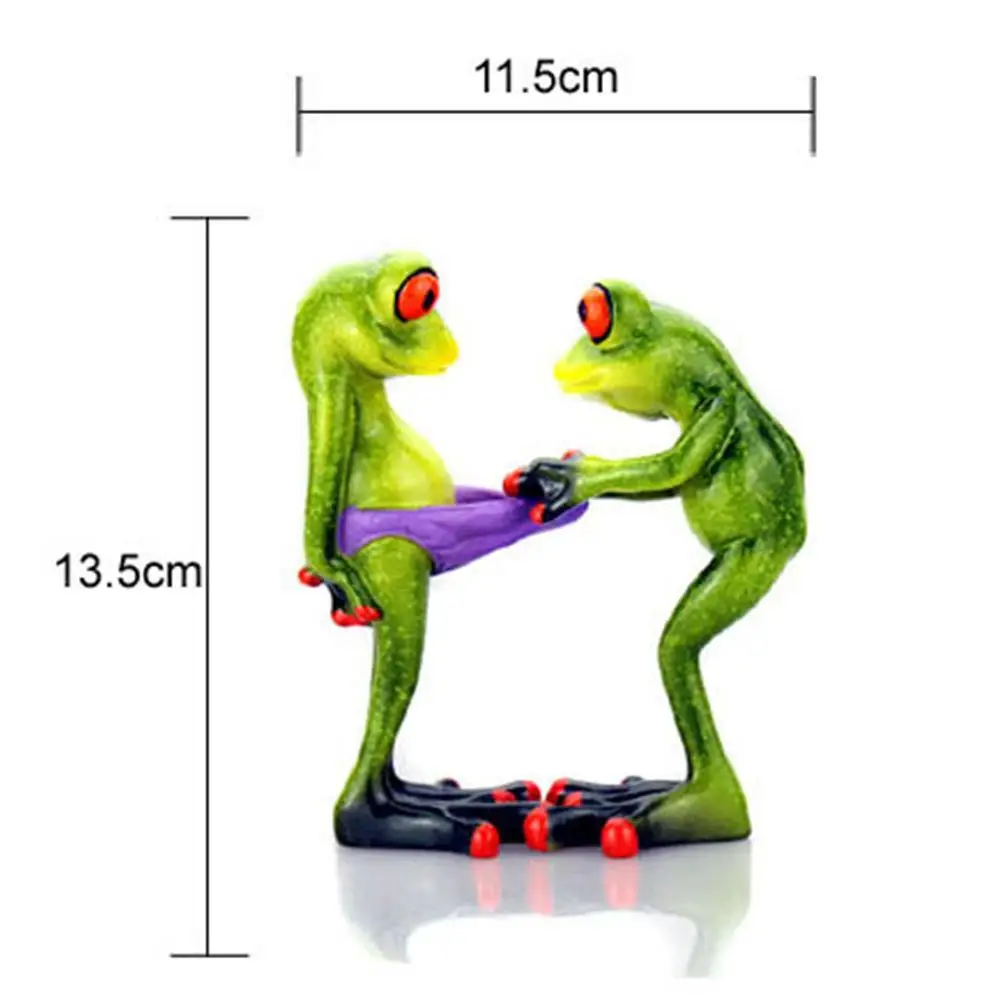 

3D Frog Statue Model Handmade Miniature Ornament Resin Figurine Handpainted Crafted Animal Sculpture Garden Craft Outdoor Decor