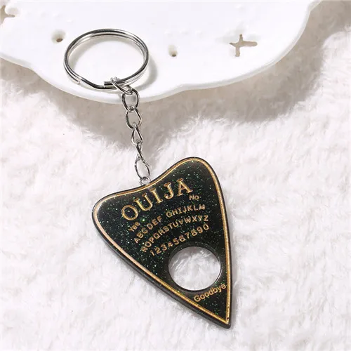 black 1 шт. Ouija planchette блестящая смола брелок-Шарм Ouija брелок Ouija доска Брелок Сумочка талисманы для женщин - Цвет: black