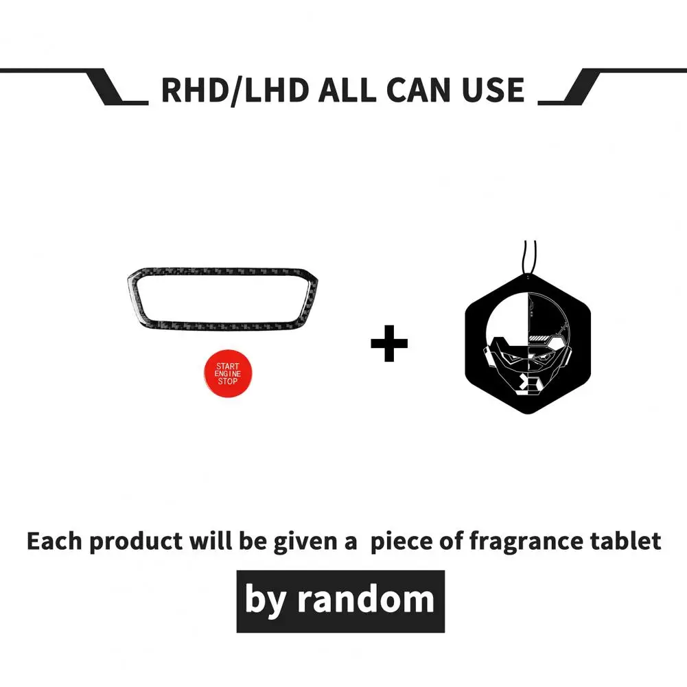 

60%HOTCarbon Fiber Headlight Switch Panel Frame Trim Cover Start Stop Switch Stylish Interior Decoration Auto Parts Accessories