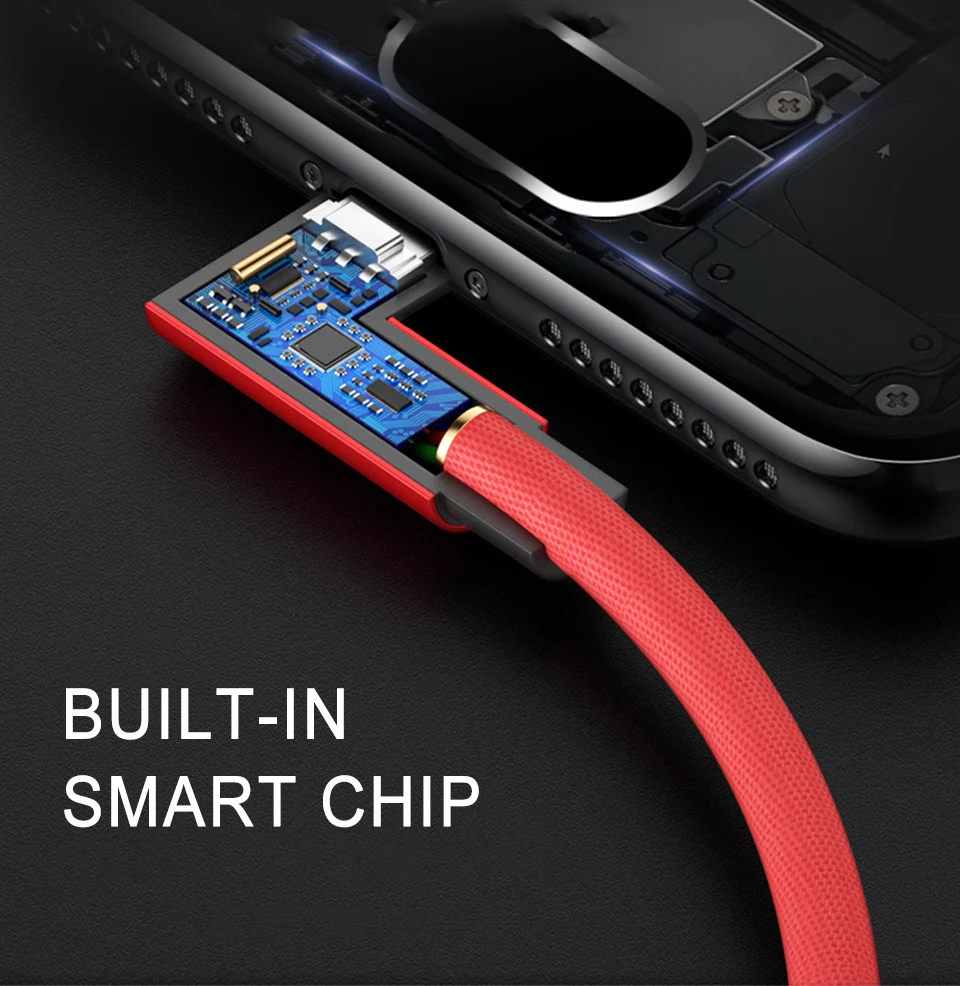 Быстрый провод для зарядки Micro USB Тип C мобильный телефон кабель с нейлоновой 90