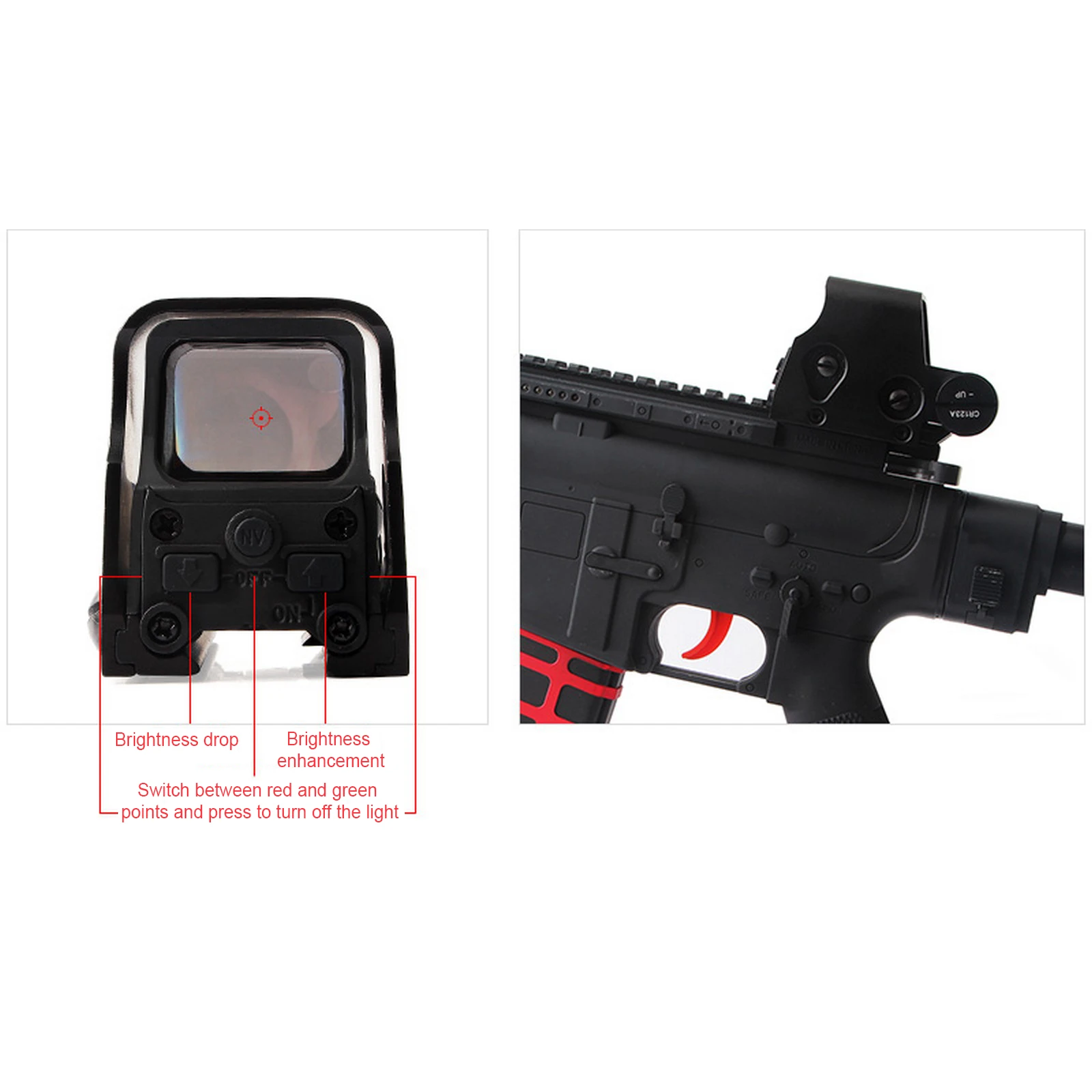 Тактический 553 голографический прицел в красную и зеленую точку охотничий для