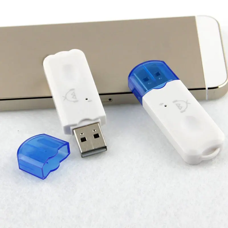 Продвижение-маленький размер синий беспроводной громкой связи Usb Bluetooth аудио музыкальный приемник адаптер для автомобиля домашний динамик