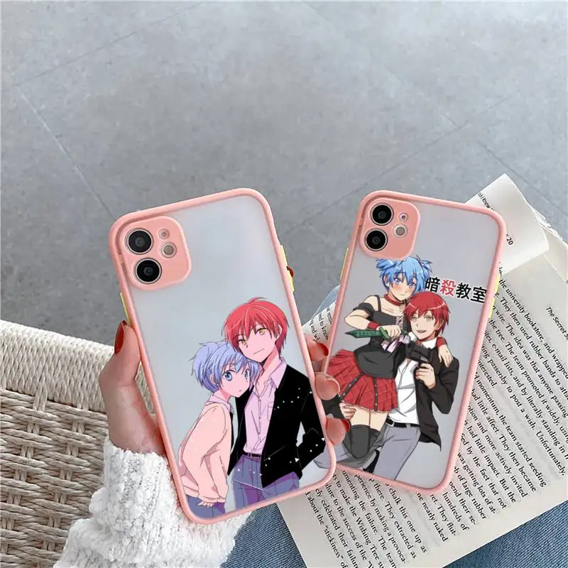 

Assassination Classroom 1 Phone Case For iPhone 12 11 Mini Pro XR XS Max 7 8 Plus X Matte transparent Pink Back Cover