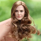 Масштаб 16, женская голова, лепка Гермиона, Эмма Ватсон, голова улыбки, модель с длинными вьющимися волосами для женского тела 12 дюймов, экшн-фигурка