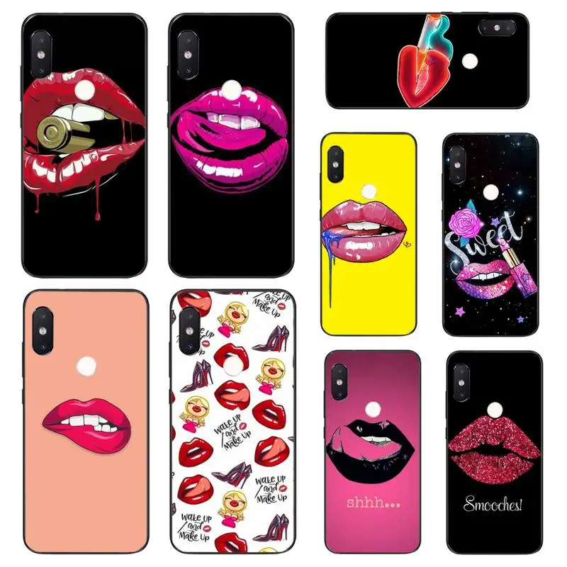

Maiyaca Sexy lips Luxury Phone Case For Xiaomi Mi8 9 10 9T 5 6 A1 A2Lite 9SE 8SE Mi8lite Mix2 Max3 F1