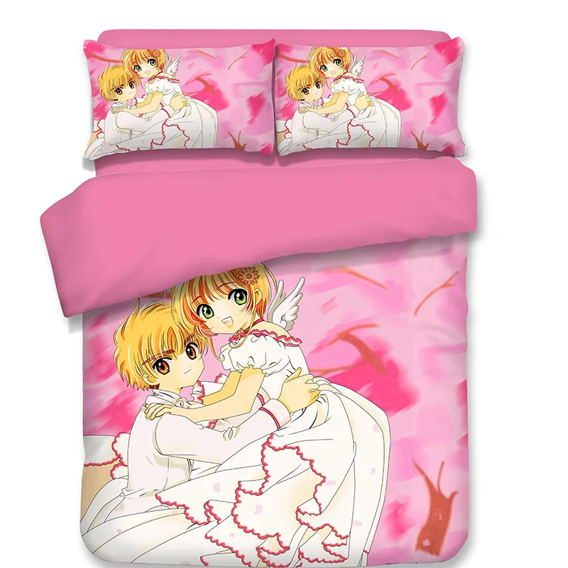 3D Anime Cardcaptor Sakura Print Bedding Set Duvet Covers Pillowcases One Piece Comforter Sets Bedclothes Bed Linen 05 | Дом и сад