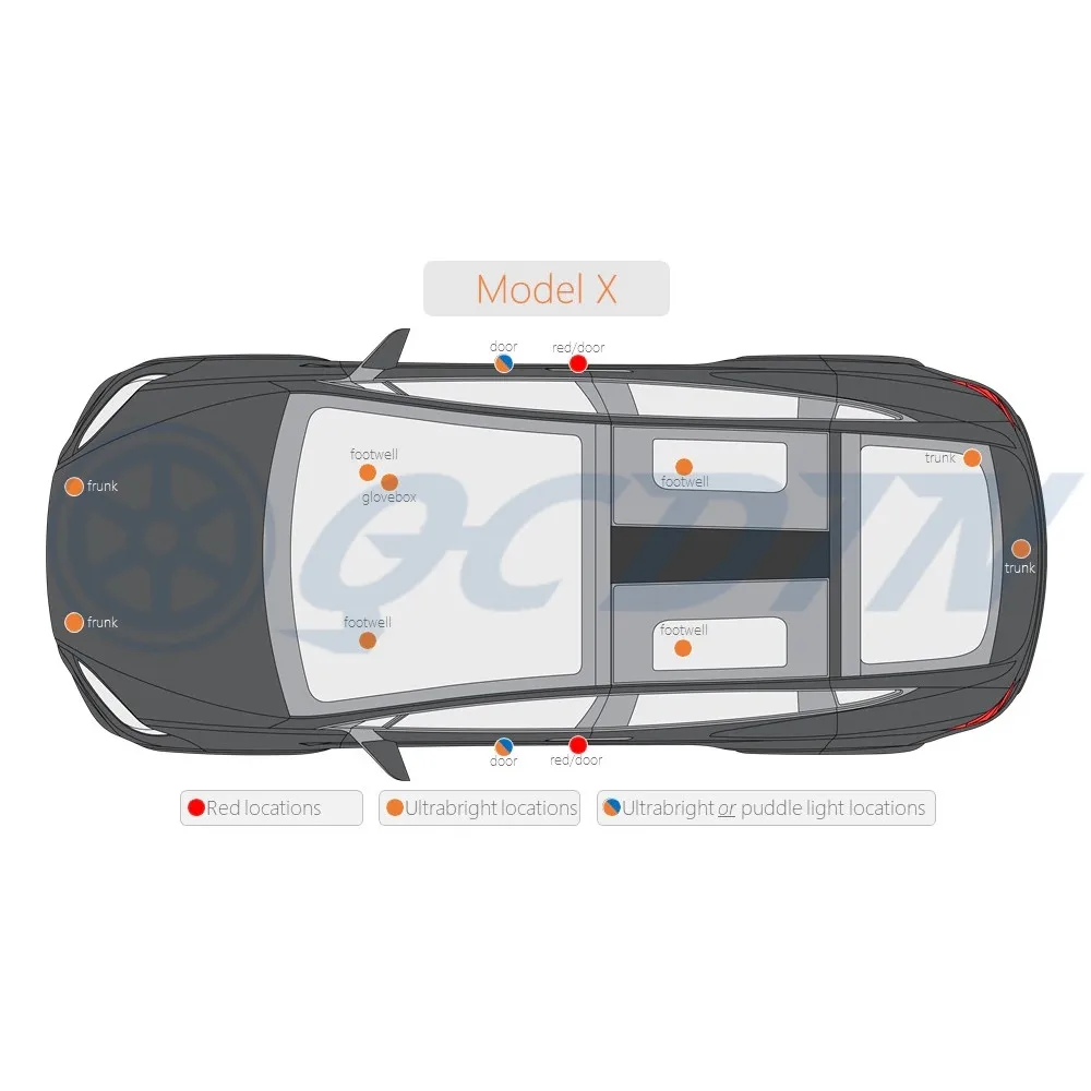 QCDIN Ультра яркий для TESLA OEM Светодиодная лампа освещения салона автомобиля дверь