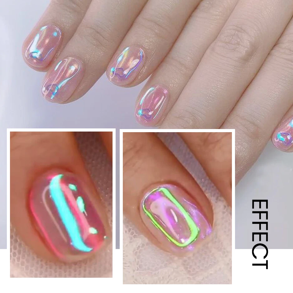 8pcs Aurora Irridescent Foil for Nails Broken Glass Ice Cube Design Luxury Nail Sticker Transfer Set Manicure GL1900-2 | Красота и