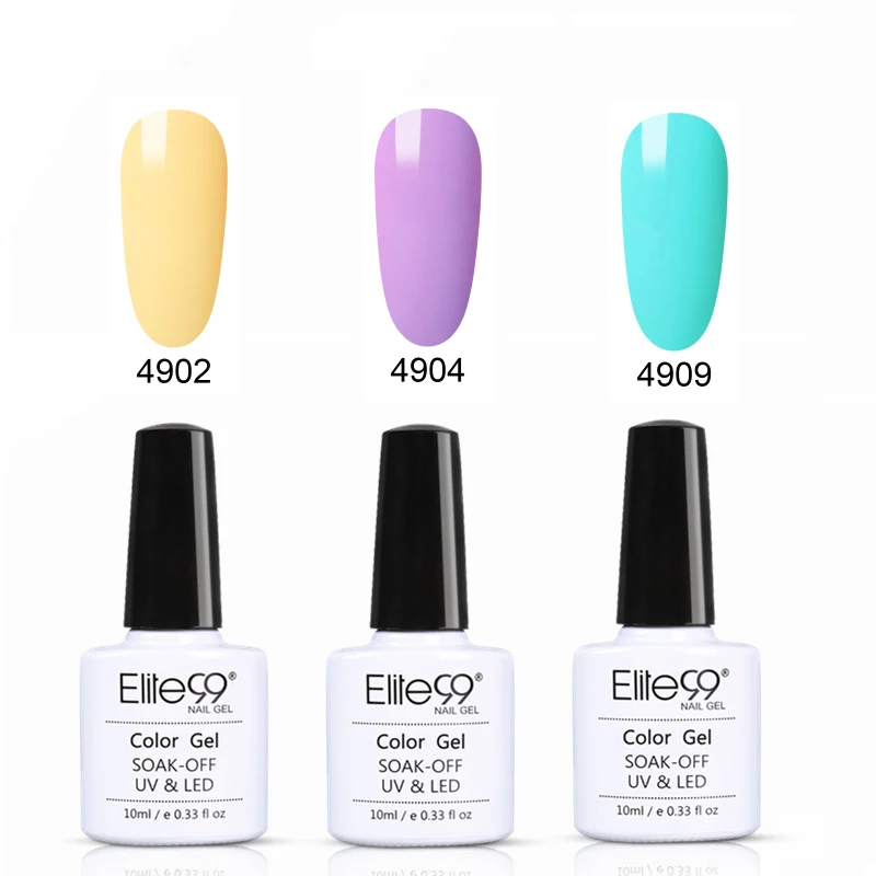 Elite99 10 мл Макарон Гель 4 шт./компл. лак для ногтей гель uv Vernis Гель-лак удаляющийся замачиванием Гель-лак для ногтей для укрепления Led Лак для ногтей искусства - Цвет: C016